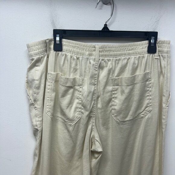 L.L. Bean Womens Beige Cropped Pants Size 14P Cotton/Linen Blend - Picture 9 of 10